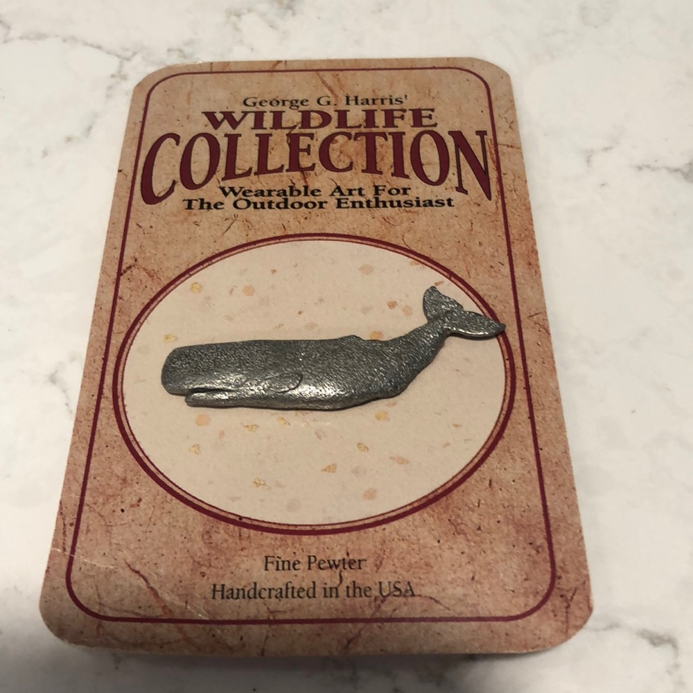 Whale pewter pin